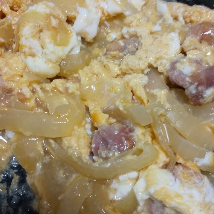 焼き鳥の缶詰めで親子丼